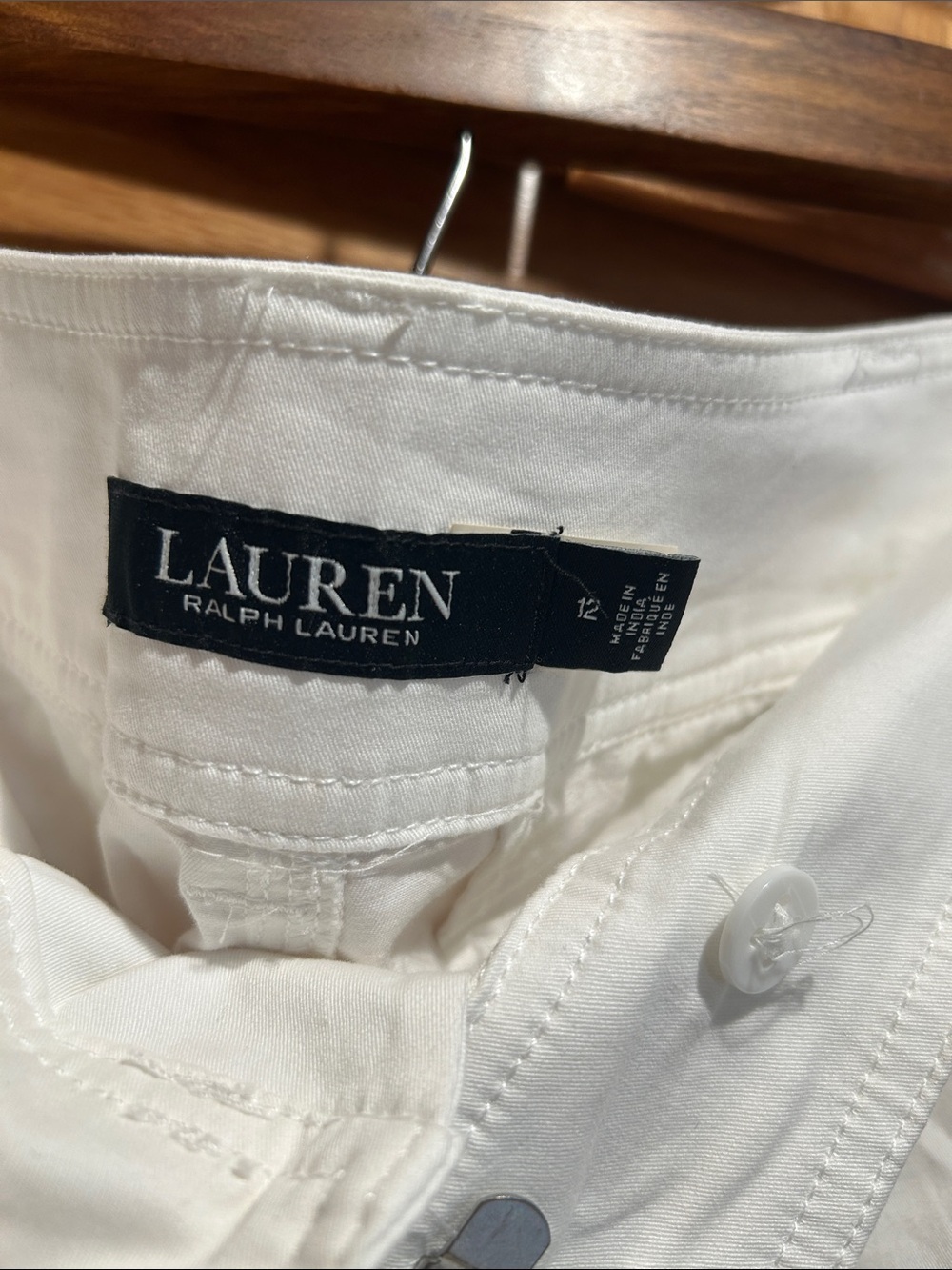 Ralph Lauren Micro-Sanded Twill White Cargo Pant, size 12 - Picture 4 of 5